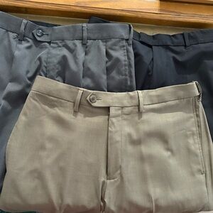 Three Pairs Mens Dress Pants 32x30 Haggar Eclo Stria Van Heusen Croft & Barrow